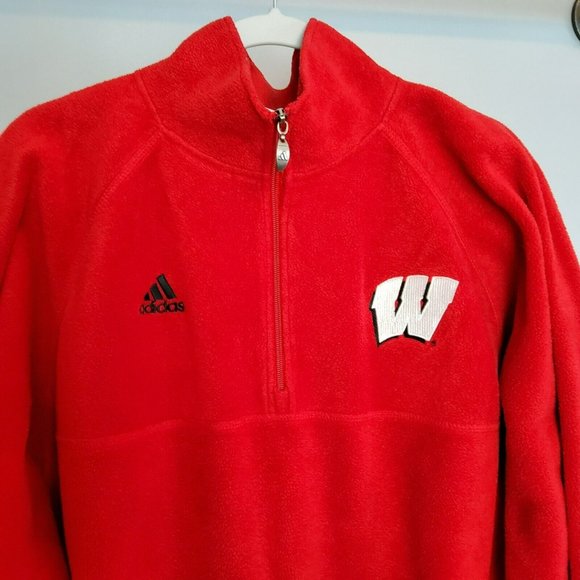 Vintage Adidas Wisconsin Badgers Men's Red Size XL Sweater - Picture 4 of 5